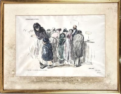 une image représentant un dessin d'un groupe de personnes réunies autour d'une table