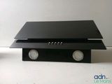 two speakers on the top of a black box
