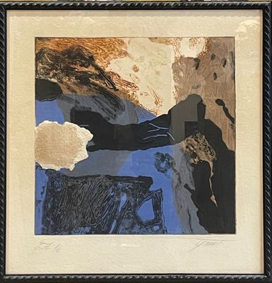 an image of a painting of a person laying on a rock