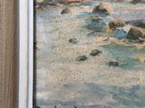 an image of a painting of a river with rocks in the water