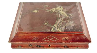 a wooden box with a painting on it
