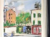a painting of a street scene in a book
