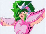 a close up of a cartoon of a woman with green hair