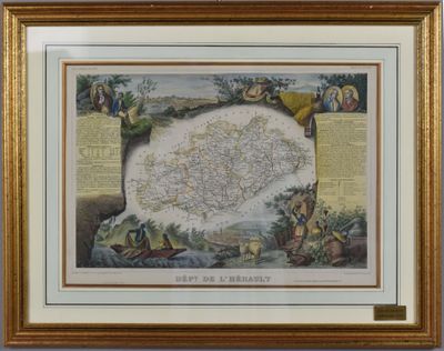an old map of the country of england in a gold frame