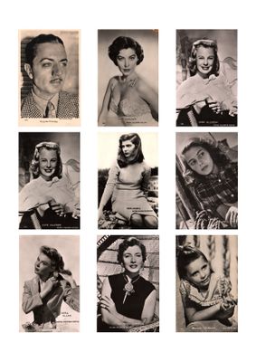 several black and white photos of a man and a woman posing for a picture