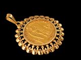 an image of a gold coin is shown on a black background