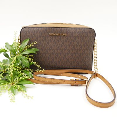 michael korsh cross body bag with chain strap and wrist strap