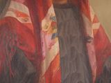painting of a man in a red and white robe with a red and white scarf