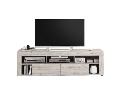 Meuble TV 2 tiroirs VERSO, chêne grisé -Dimensions (Lxlxh) :…