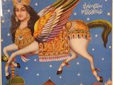 an image of a painting of a woman riding on a horse