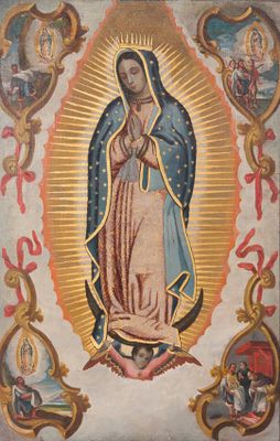 une image représentant un tableau de la Vierge de Guadalupe