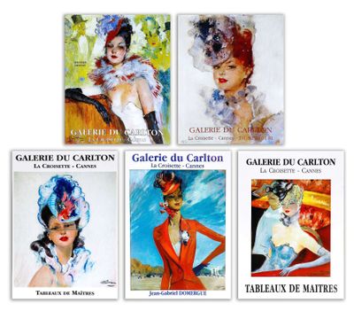 Jean-Gabriel DOMERGUE (1889-1962) Sujets divers Lot de 5 aff…