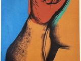 an image of a painting of a hand holding a cell phone