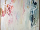 un tableau représentant une femme marchant dans la rue