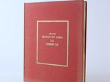 a red book with a gold border on the cover