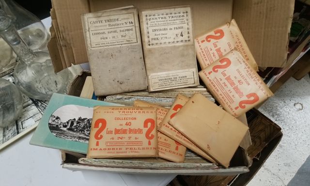 Lot de cartes routières anciennes, cartes taride environ de Paris...