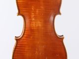 an old violin with a wooden back and a long neck