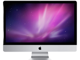 a computer monitor with a purple screen on it