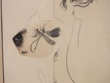 a drawing of a woman with a dragonfly on her back