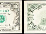 deux images différentes d'un billet d'un dollar sur lequel figure le portrait d'un homme