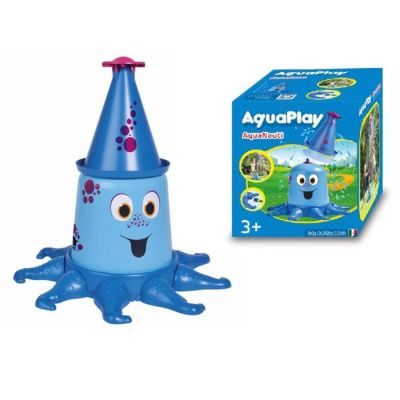 a blue plastic toy with an octopus on it and a box of toys