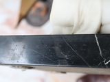 a close up view of a knife on a table