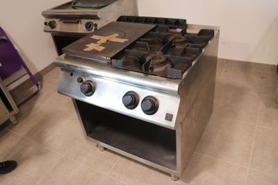 Piano Inox A Gaz Deux Feux Sous Grille ET Plaque Coup DE Feu…