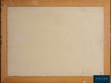 a painting of a wooden frame with a white background