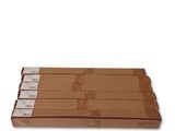 a set of four brown cardboard boxes on a white background