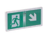 an image of a green exit sign with an arrow pointing to the left