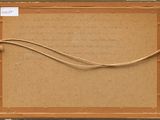 an old picture of a piece of paper with a string on it