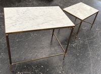 Deux tables basses en marbre, piètements dorés, un marbre fê… (photo 2)