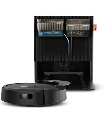 an image of a robotic vacuum and a coffee maker on a white background