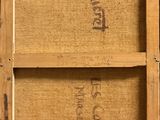 an image of a painting of two wooden boxes with writing on them