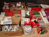 many boxes of different types of items on a table
