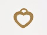 gold plated heart charm on a white background