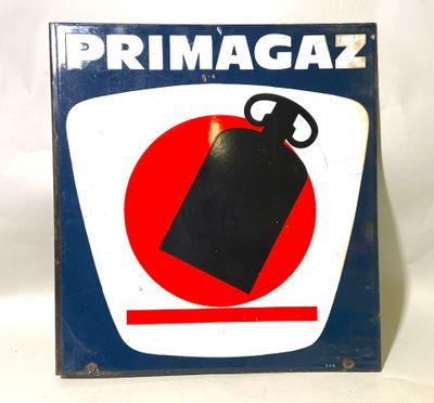 Enseigne vintage « Primagaz » sur laquelle figure un extincteur