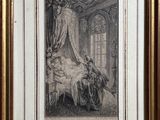 an image of a drawing of a bed with a man and woman in it