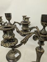 Paire de chandeliers à quatre bras de lumière en métal argen… (photo 4)