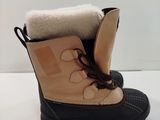 a close up of a pair of boots on a white surface