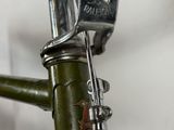 a close up of a bicycle with a handlebar