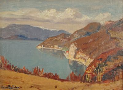une image représentant une peinture d'une vue sur un plan d'eau