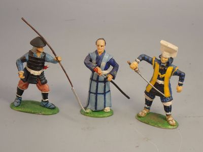Figurines d'artistes - Samouraïs - 54 mm, 3 pièces.