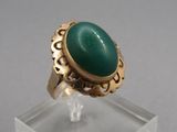 l'image d'une bague en or ornée d'une pierre verte