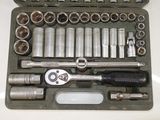 a tool kit that is sitting on a table