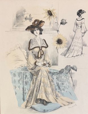 Réunion de 4 gravures et 4 pièces encadrées