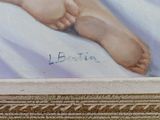 a painting of a baby ' s feet on a blanket