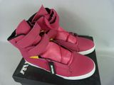 nike air force high top sneaker in pink with white soles