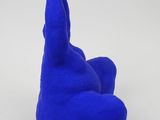 an image of a blue sculpture of a bird