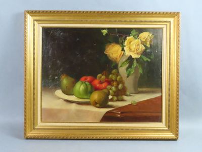 Paul AUDFRAY (1893-1957). Nature morte aux poires.